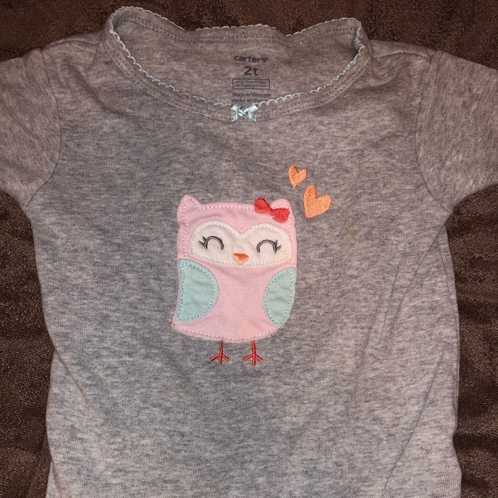 2T owl pajama shirt